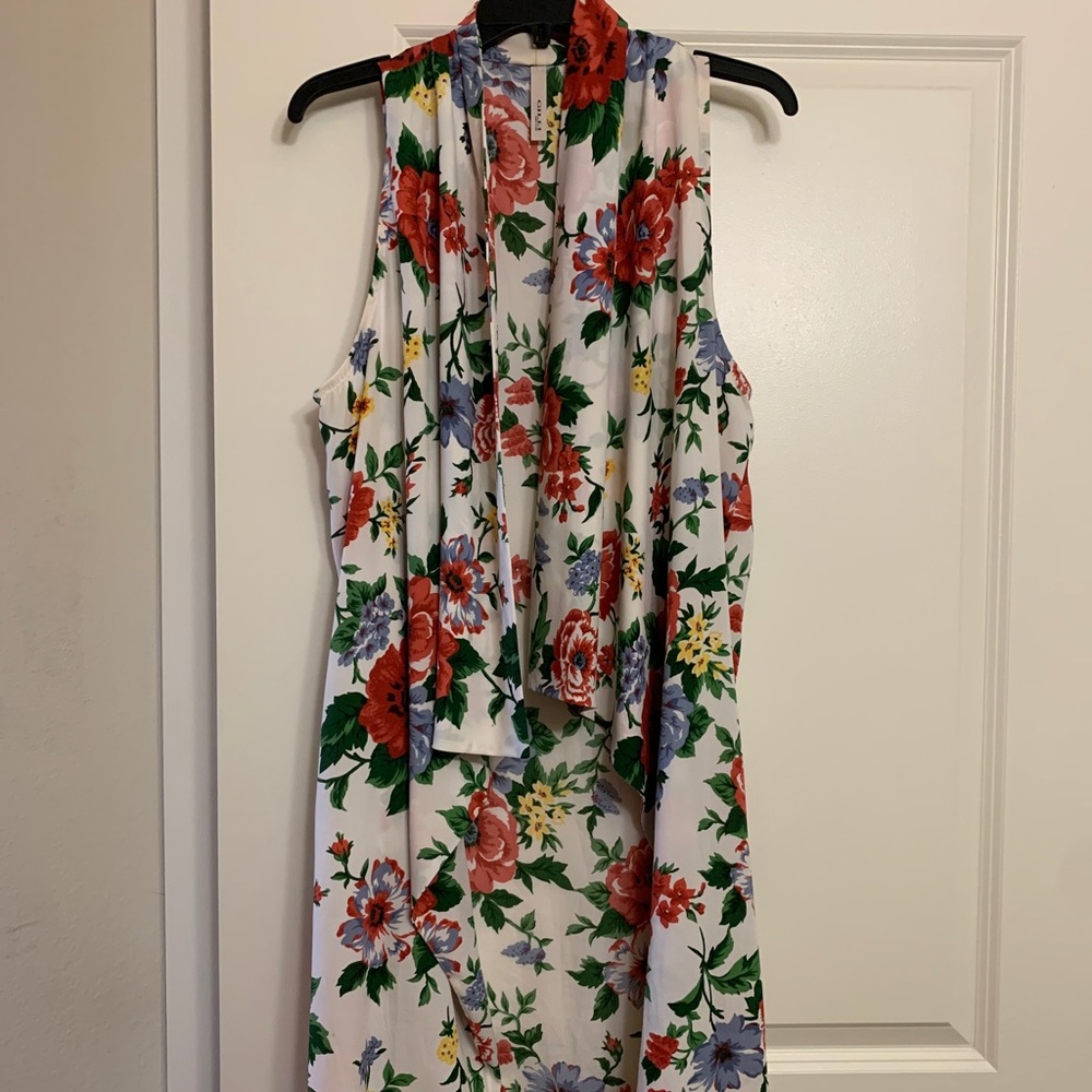 Floral knee length duster